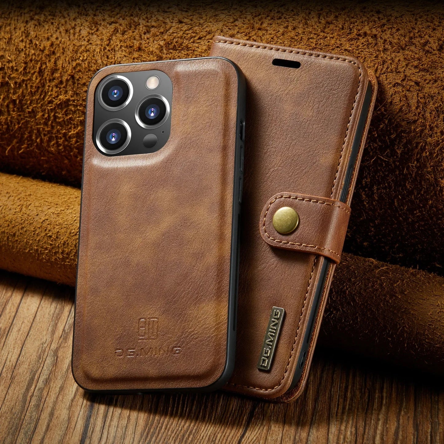 FF19.8-21.8 Detachable Magnetic Leather Phone Case for IPhone 16 Pro Max 15 12 13 11 14 Plus