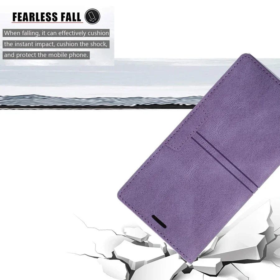 FF18.8 Wallet Skin Friendly Magnetic Flip With Card Slot Leather Case For iPhone 16 Pro Max 15 14 13