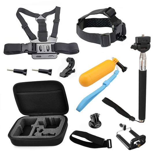 FF45.8 11 in 1 Selfie stick monopod for GoPro Hero  Action Camera Set Chest Head Strap Mount Kits for Yi 4K for Sjcam