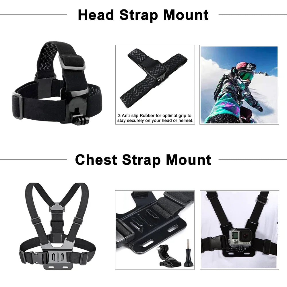 FF52.8 Action Camera Accessories Chest strap Set for GoPro Hero Black Mount for Yi 4k for DJI for Sjcam