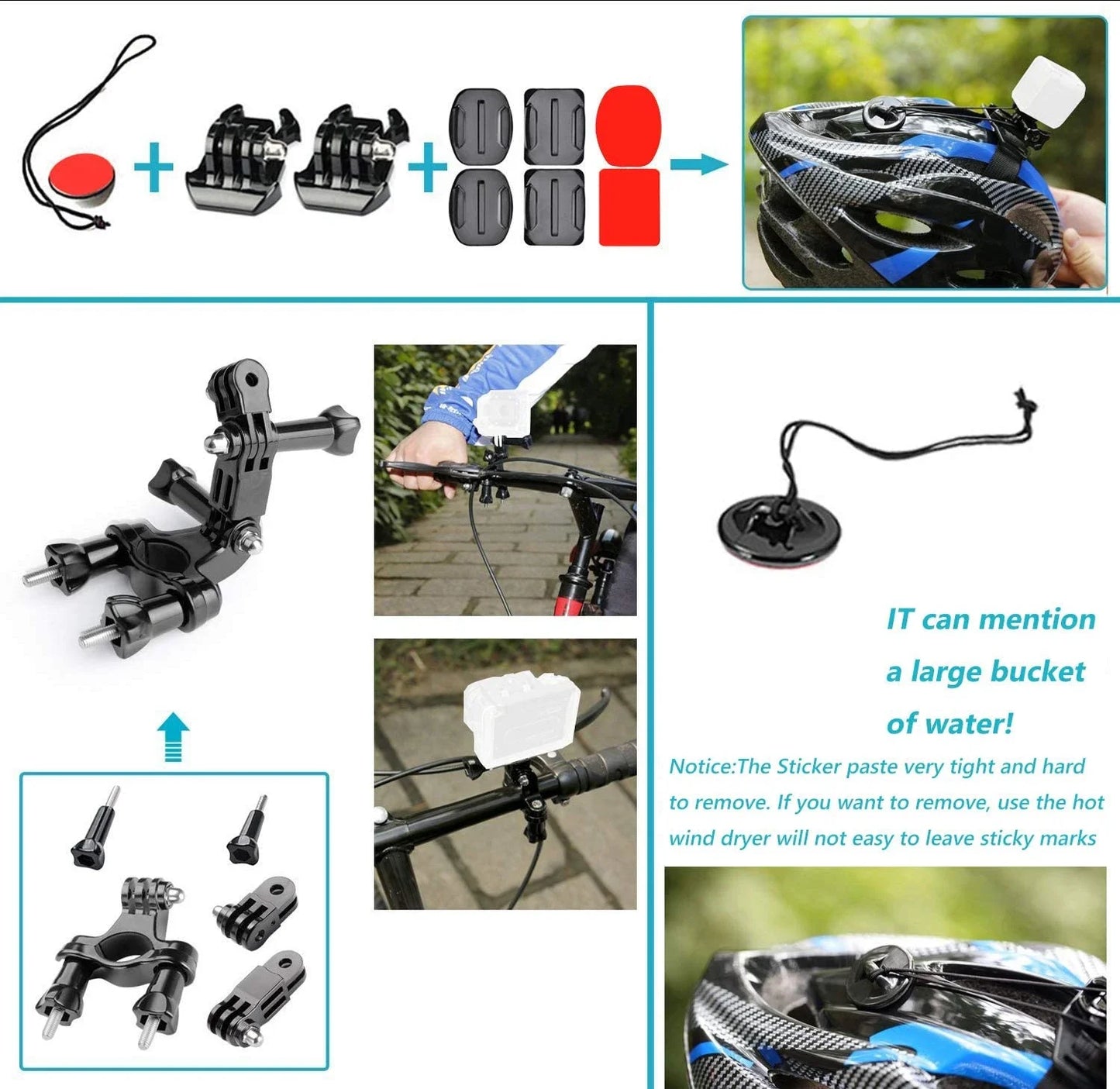 FF46.8 Action camera Accessories For Gopro Hero For Suction Cup For Glass Mount 4k Case Helmet