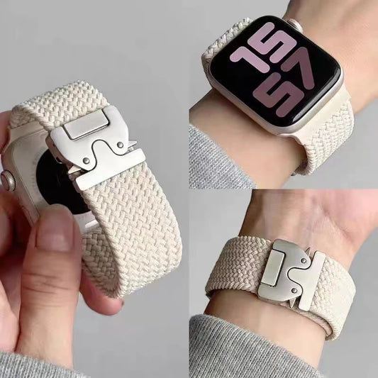 FF 13.8-15.8 Braided Solo Loop Strap For Apple watch Band 46mm 44mm 45mm 42mm 40mm 41mm Ultra 2 49mm Correa iwatch Series 10 9 8 7 6 SE 5 4