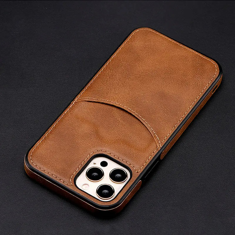 FF14.8-16.8 Fashion Wallet Credit Card Slot Back Cover For iPhone 12 13 14 15 16 Pro Max PU Leather Case