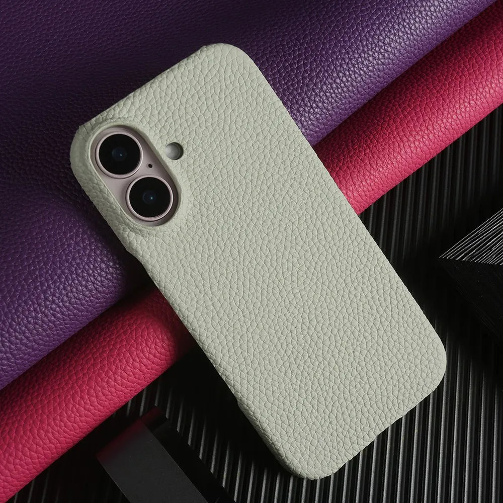 FF13.8 For iphone 16 Pro Max case Luxury Genuine Leather Cover Back Etui Coque Shockproof for Funda iphone15 14Pro 13 XR XSMax Carcasa