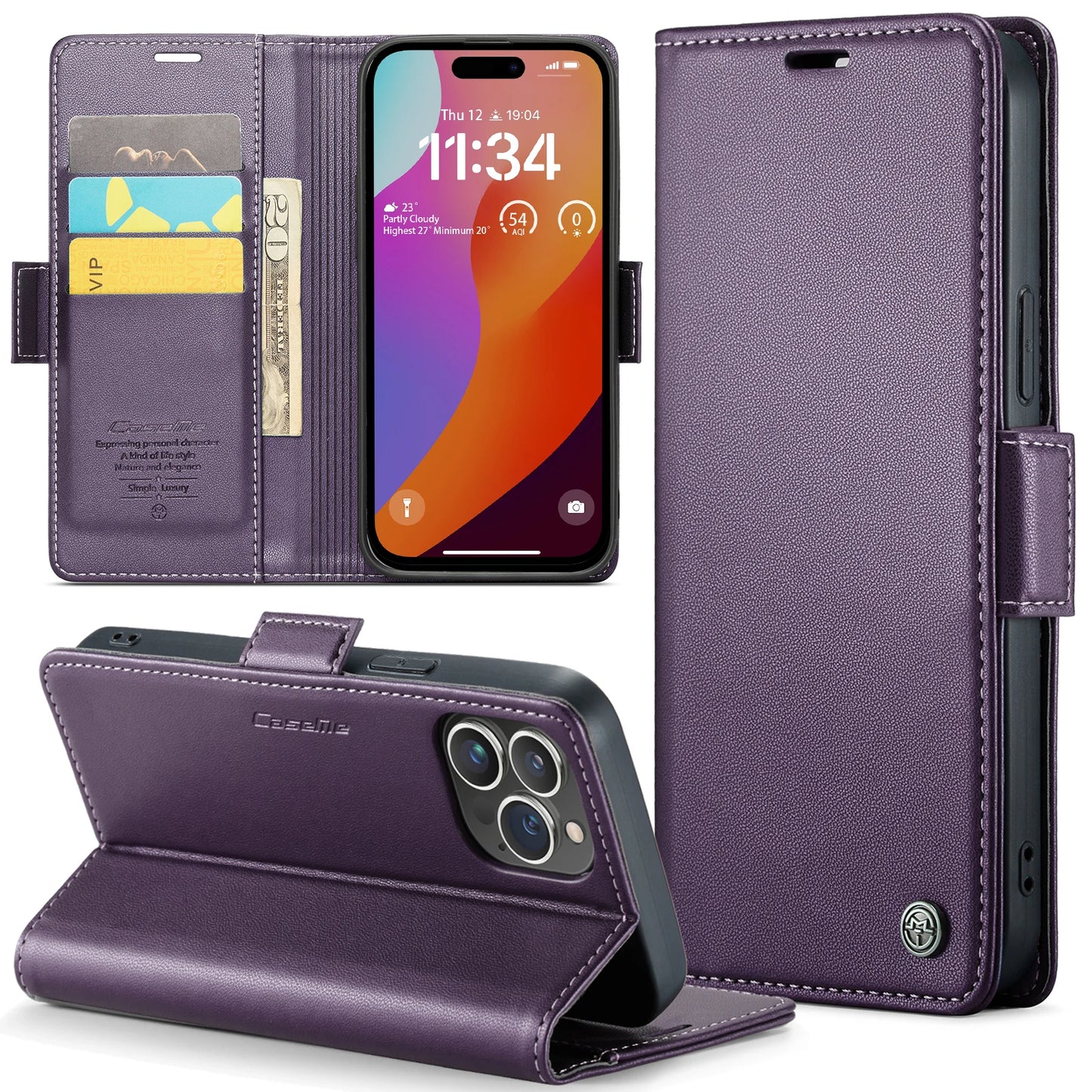 FF17.8 Card holder Wallet cover With Leather Phone Case For Iphone 16 15 14 13 12 11Pro Max Case Iphone