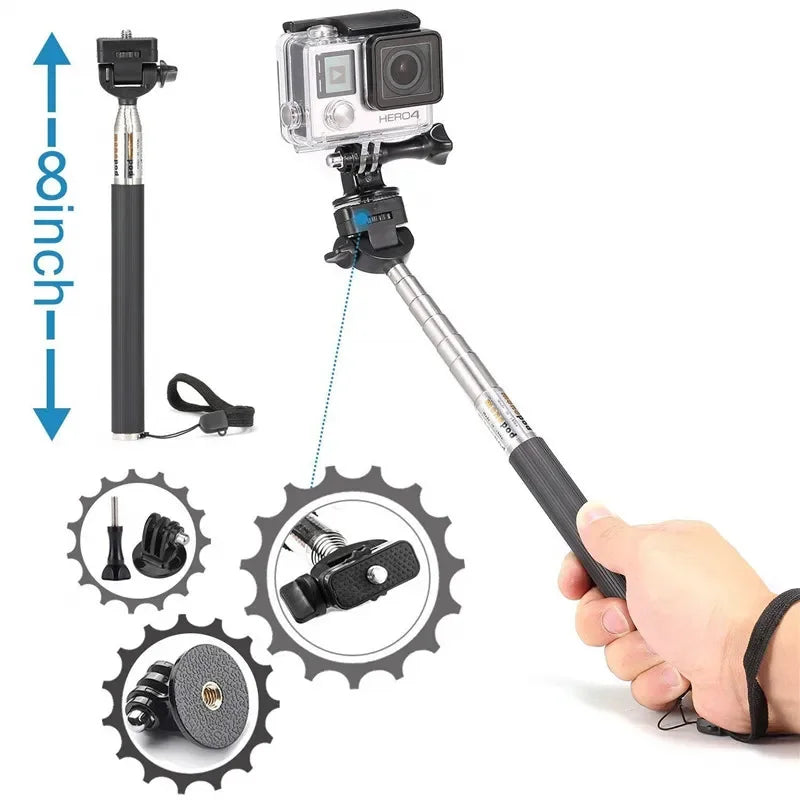 FF36.8 Kit for Gopro Hero Head Strap Wrist Strap Mount Selfie Stick for SJCAM Action Camera Accessories