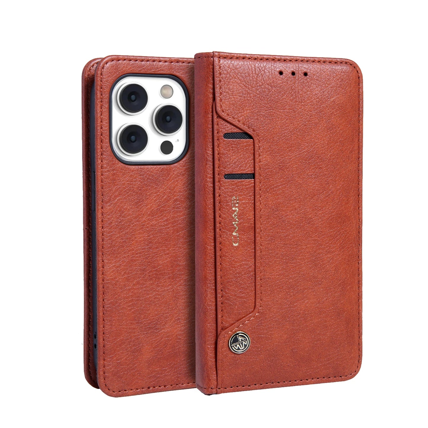 FF17.8-19.8 Luxury Leather Wallet Card Slot Holder Phone Case For iPhone 16 11 12 13 14 15 Pro Max