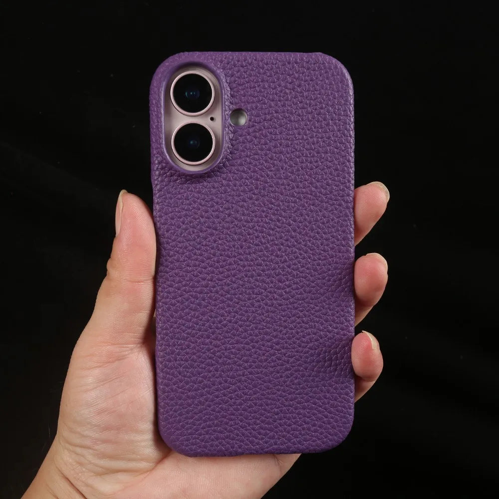 FF13.8 For iphone 16 Pro Max case Luxury Genuine Leather Cover Back Etui Coque Shockproof for Funda iphone15 14Pro 13 XR XSMax Carcasa