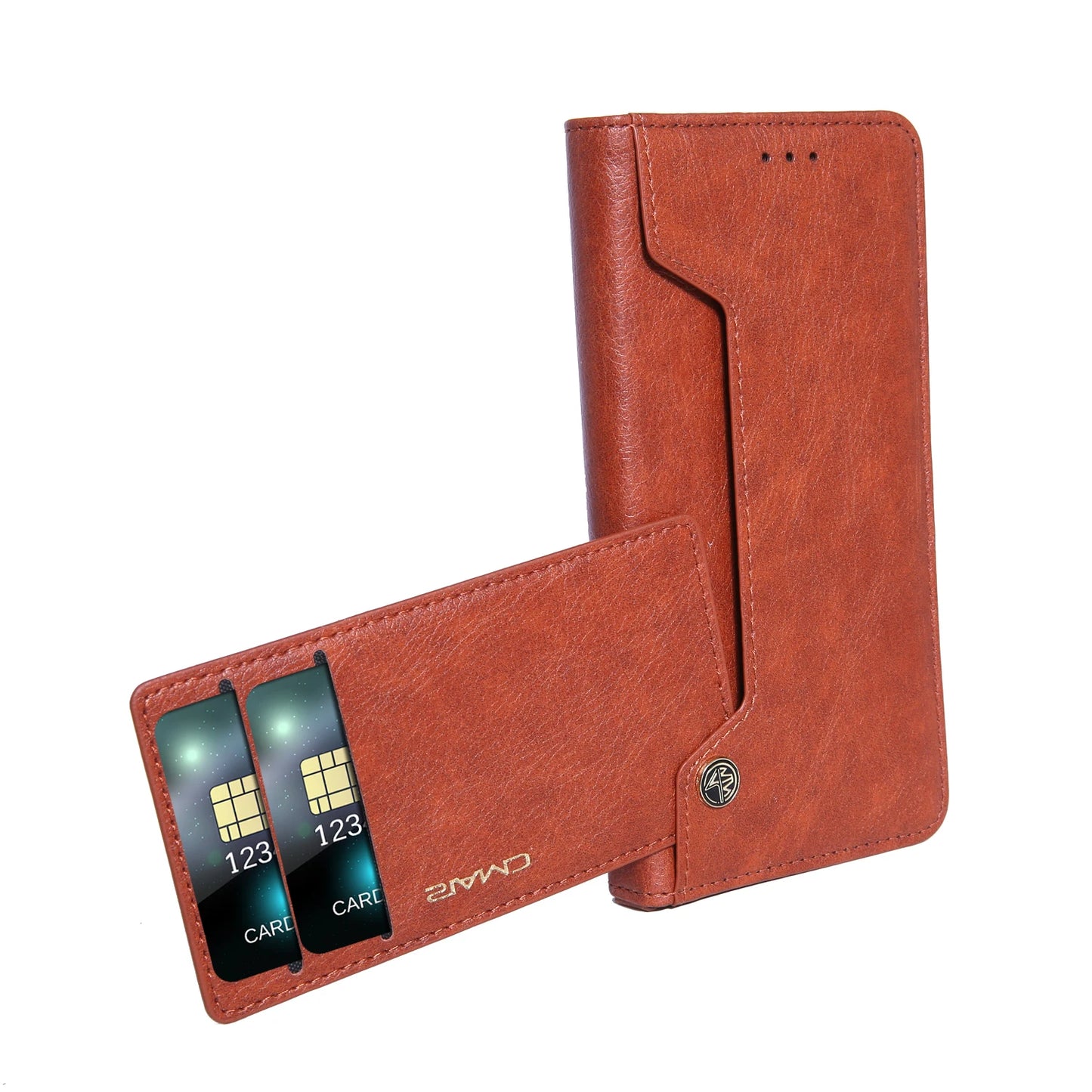 FF17.8-19.8 Luxury Leather Wallet Card Slot Holder Phone Case For iPhone 16 11 12 13 14 15 Pro Max