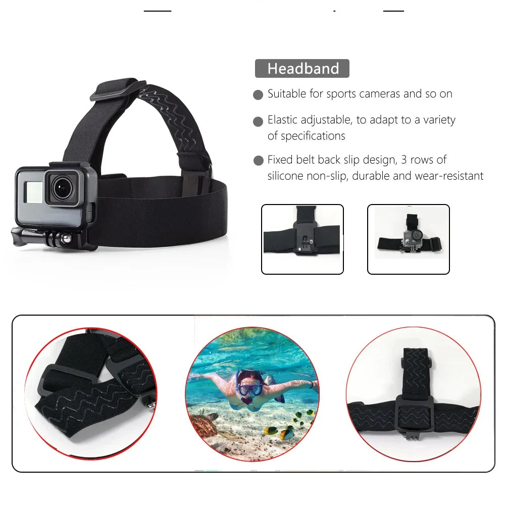 FF25.8 Set For Gopro Hero Chest head Mount  For Xiaomi Yi 4K SJCAM Kit For EKEN H9 Action Camera Accessories