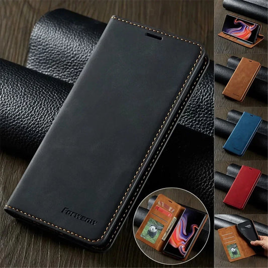 FF15.8 Ultra Thin Leather Case for iPhone 13 12 11 14 15 16 Pro Max Suede Magnetic Flip Cover Phone Wallet