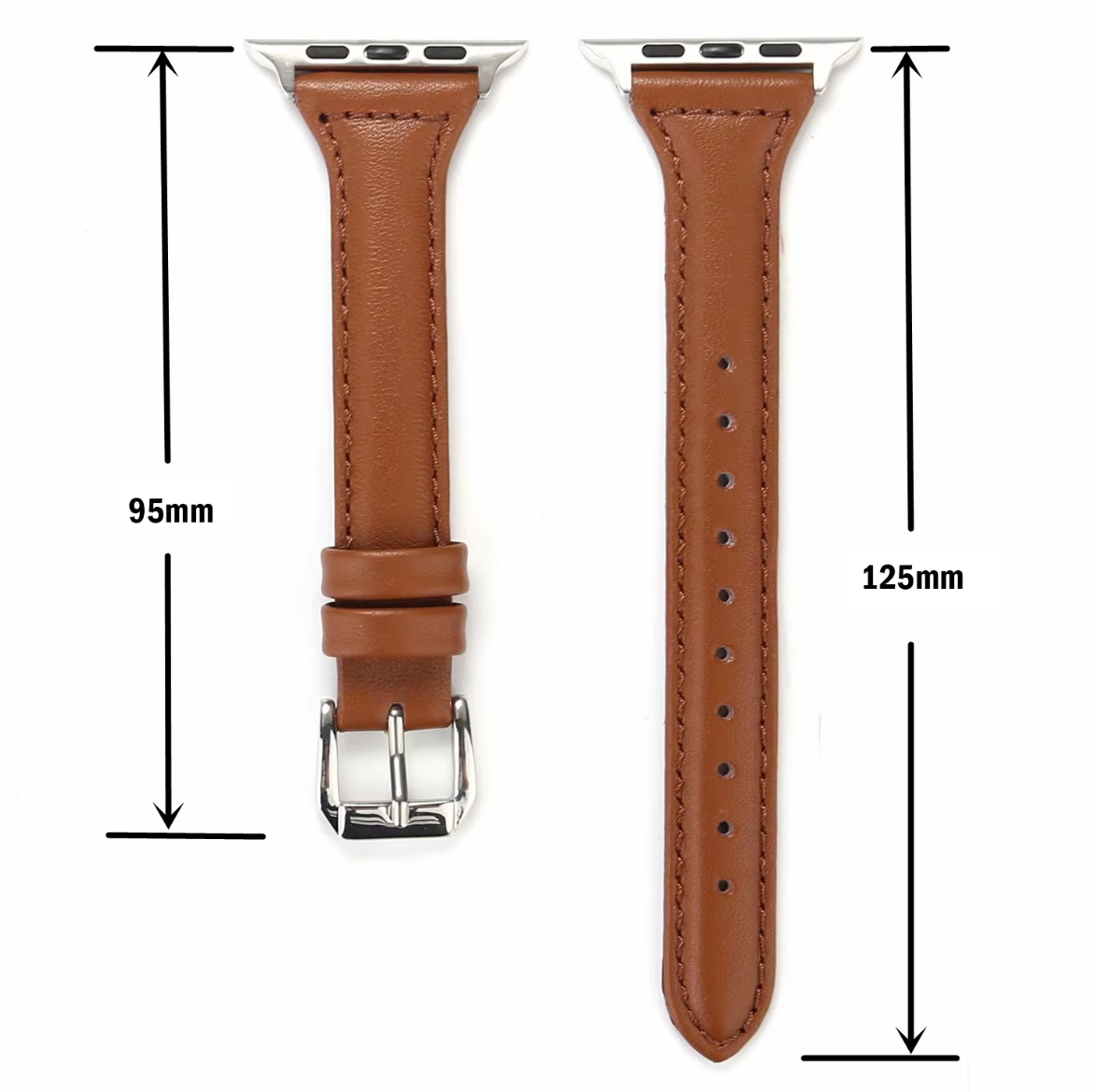 FF15.8-17.8 Slim Leather Strap for Apple Watch band 44mm 45mm 41mm 40mm 38mm wrist women bracelet iWatch serie
